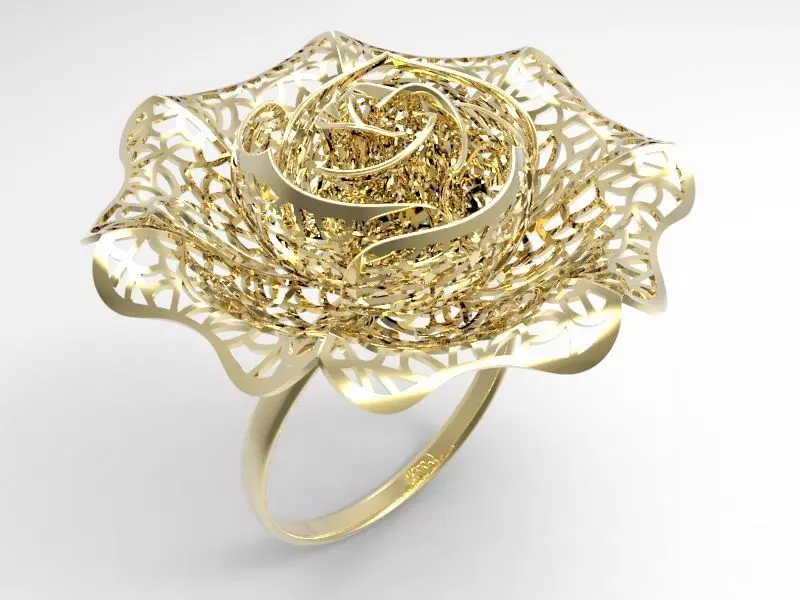 Huge Rose Gold Ring 3D print model_0