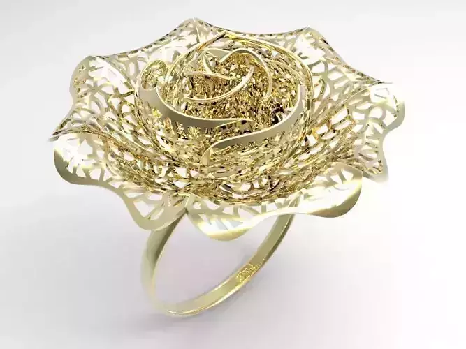 Huge Rose Gold Ring 3D print model Huge Rose Gold Ring 3D print model