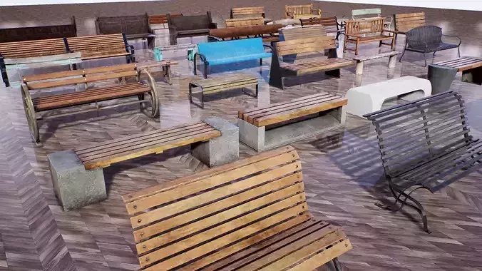 Ultimate Benches Package  30 Assets