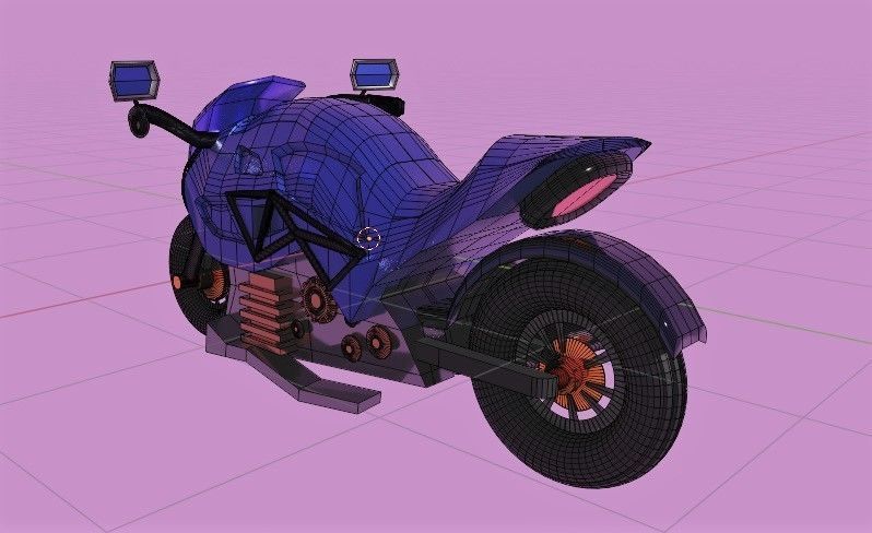 modern sport bike 2023 Low-poly 3D model_12