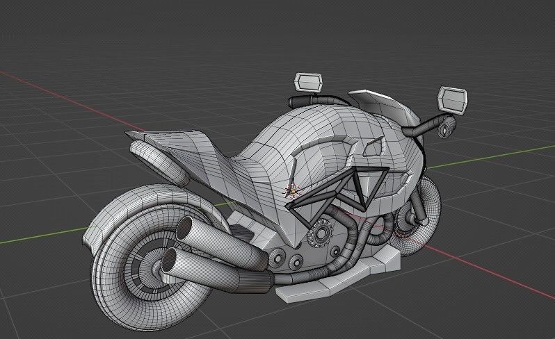 modern sport bike 2023 Low-poly 3D model_7