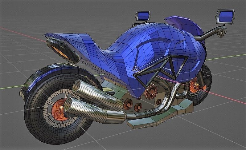 modern sport bike 2023 Low-poly 3D model_8