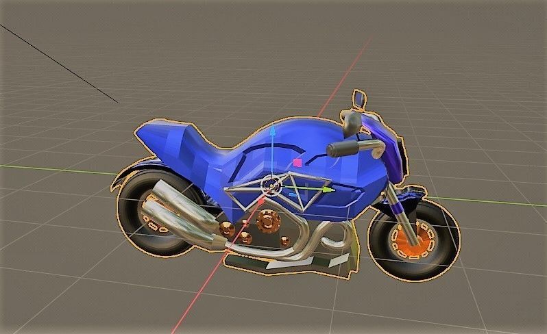 modern sport bike 2023 Low-poly 3D model_3