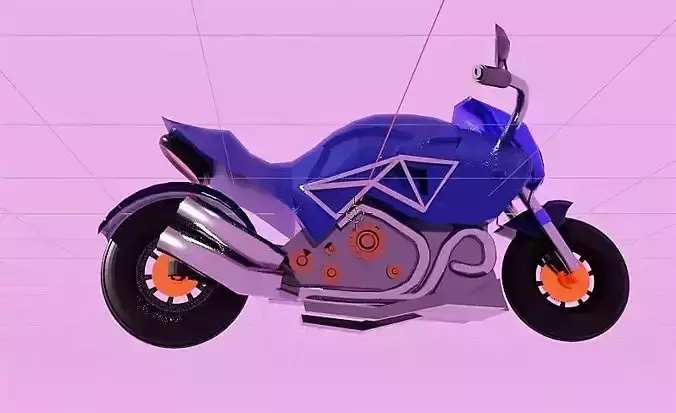 modern sport bike 2023 Low-poly 3D model
