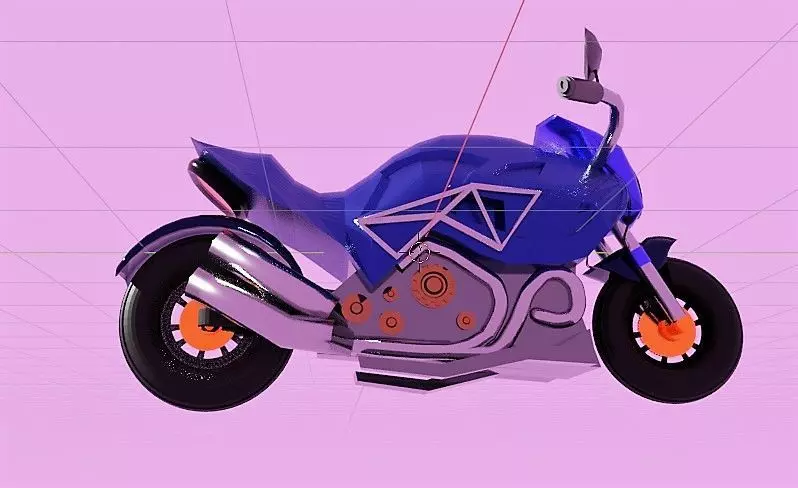modern sport bike 2023 Low-poly 3D model_0