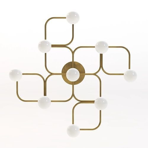 Italian Leola Flush Mount Chandelier 3D model
