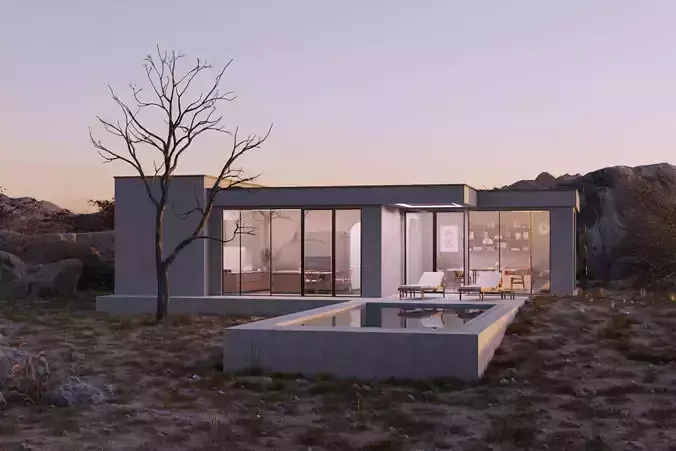 DeadTreeHouse modern house in desert