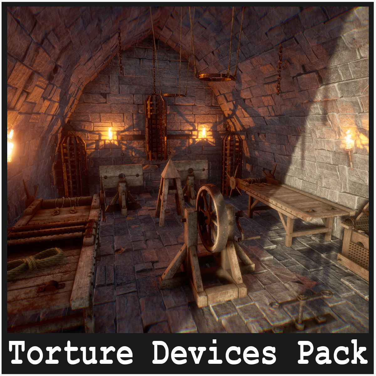 Torture Device 15 Dungeon Props Low-poly 3D model_1