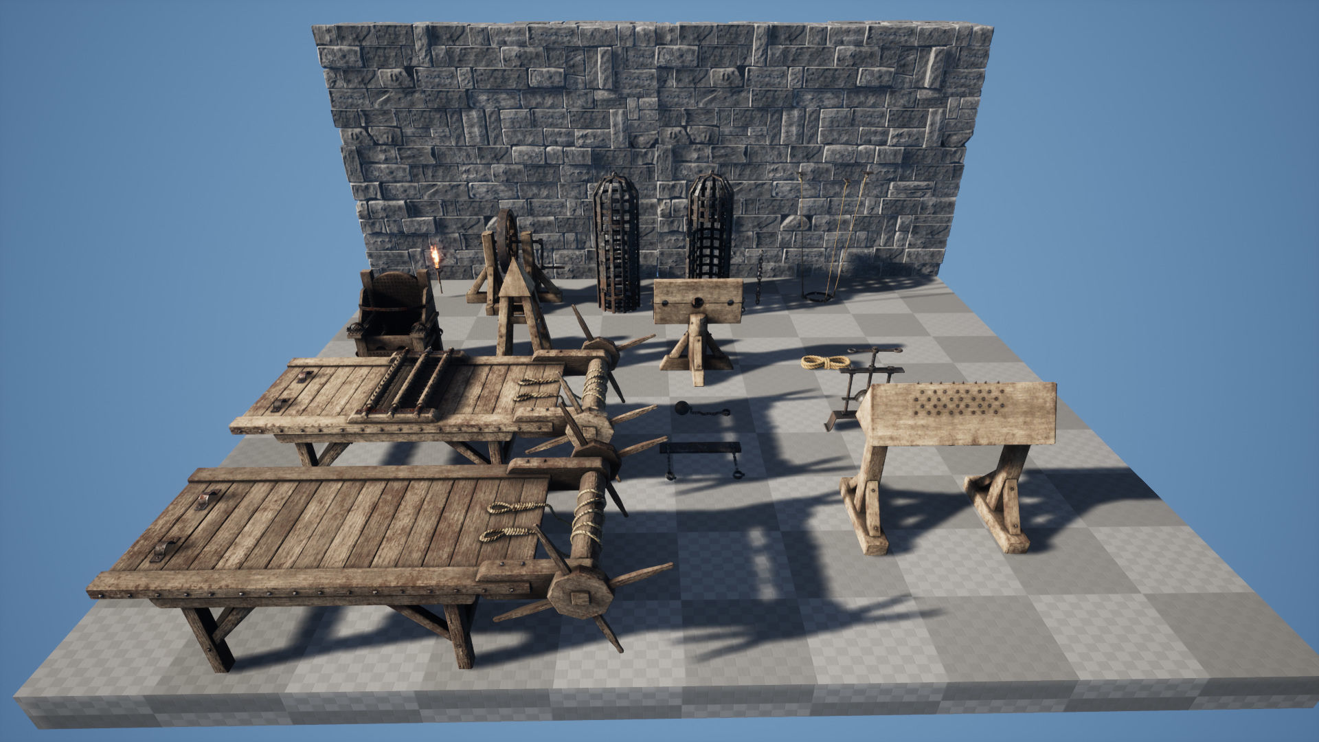 Torture Device 15 Dungeon Props Low-poly 3D model_4