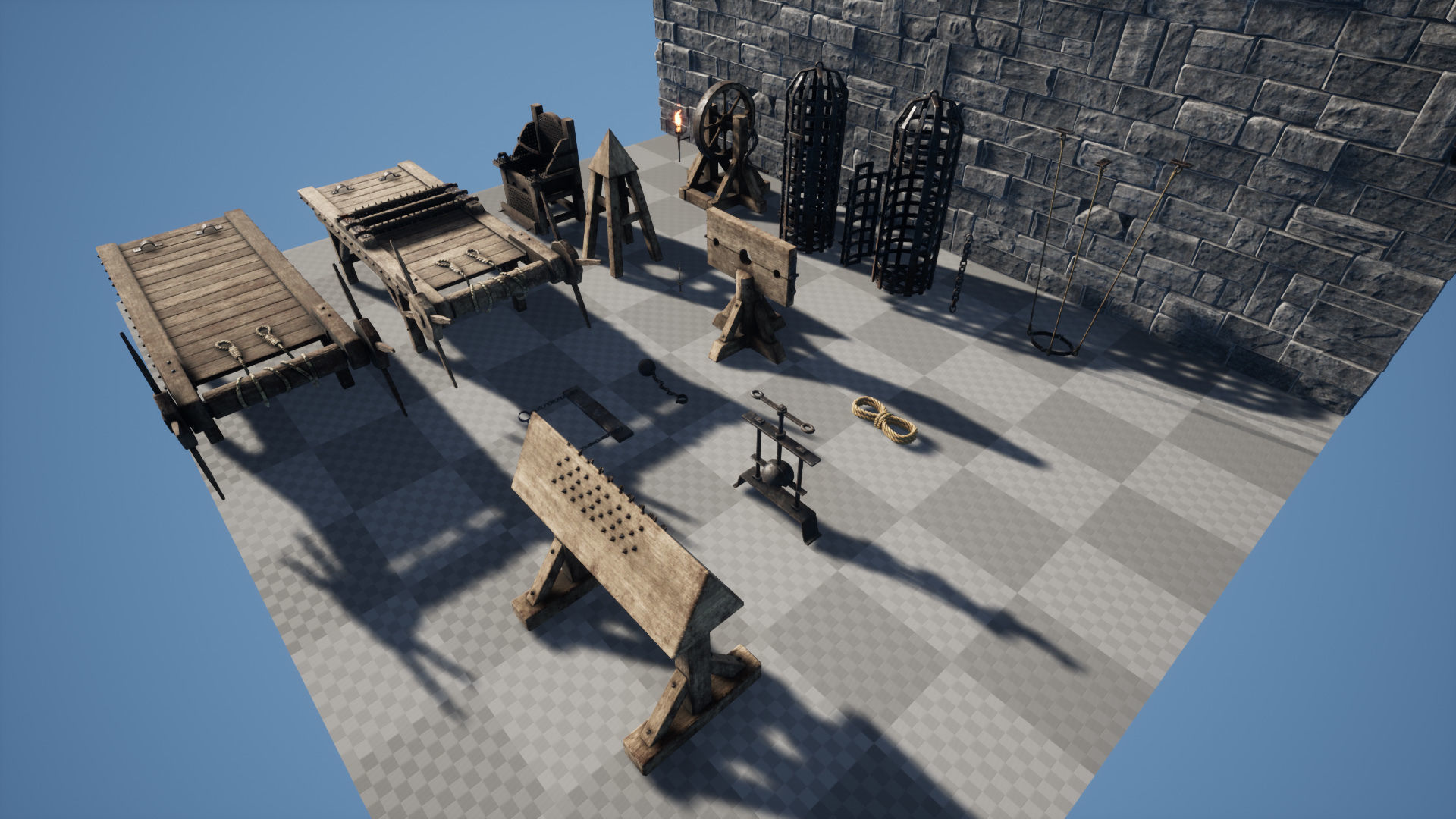 Torture Device 15 Dungeon Props Low-poly 3D model_2