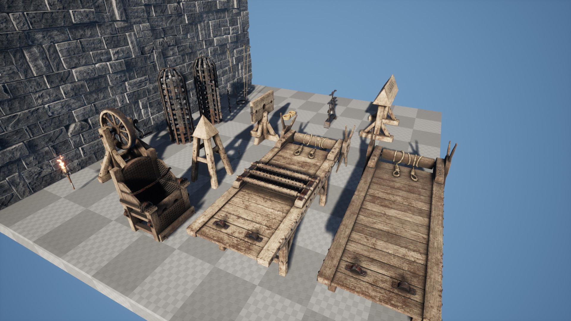 Torture Device 15 Dungeon Props Low-poly 3D model_3