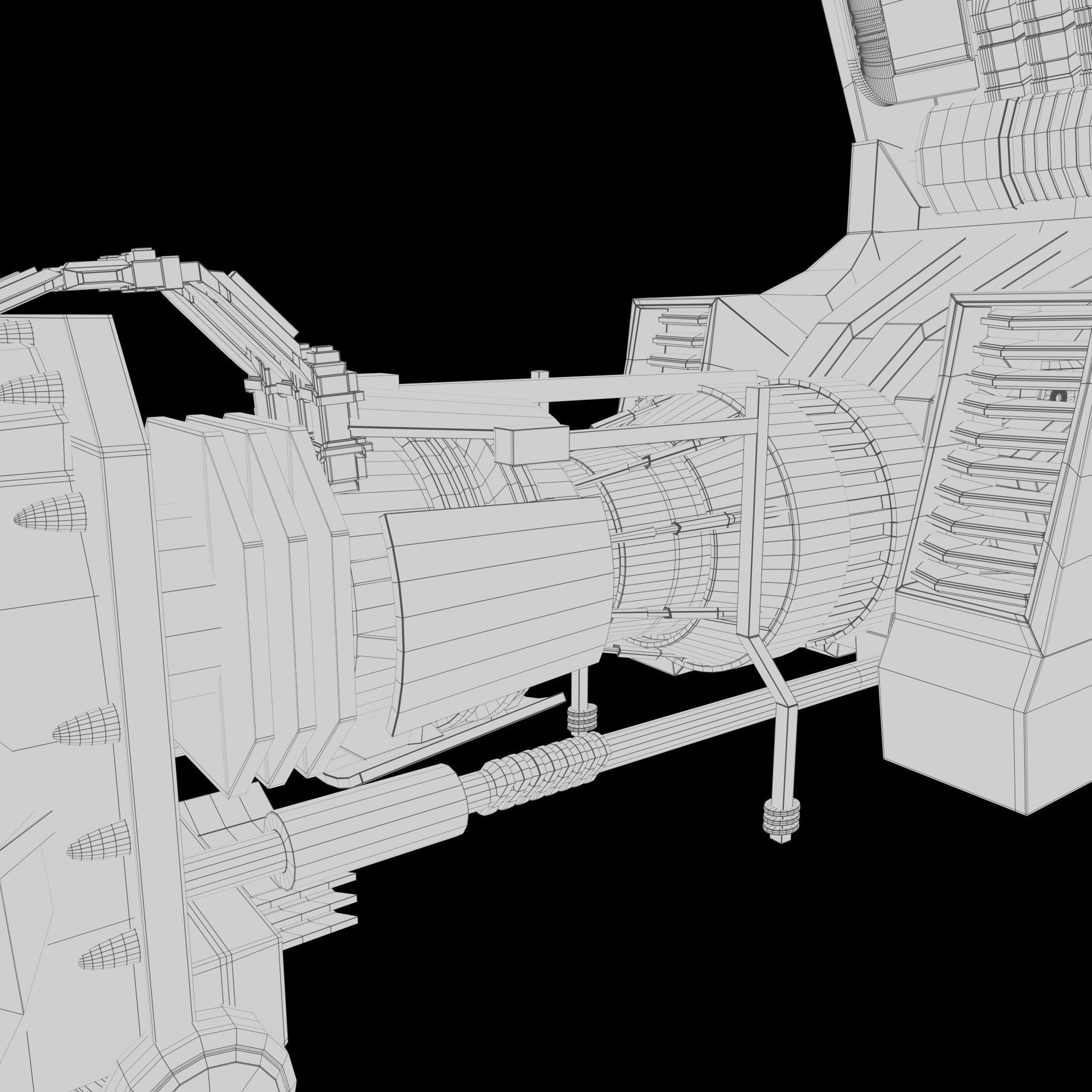 Robotic arm - sci fi arm Low-poly 3D model 3D model_7