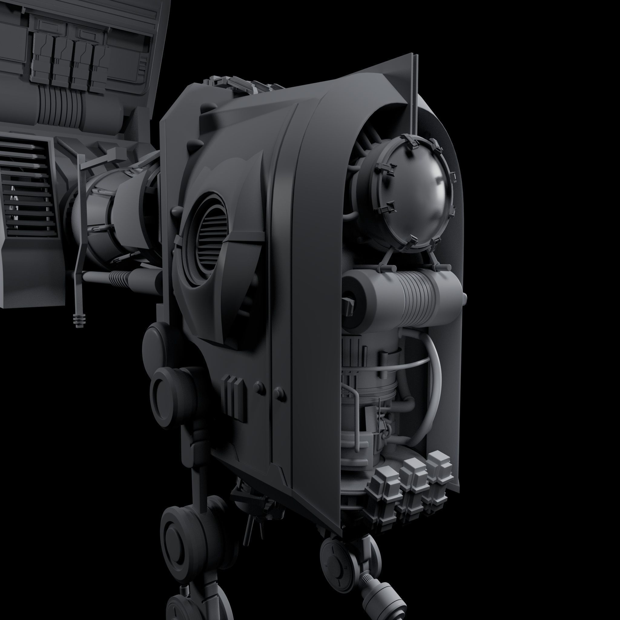 Robotic arm - sci fi arm Low-poly 3D model 3D model_2