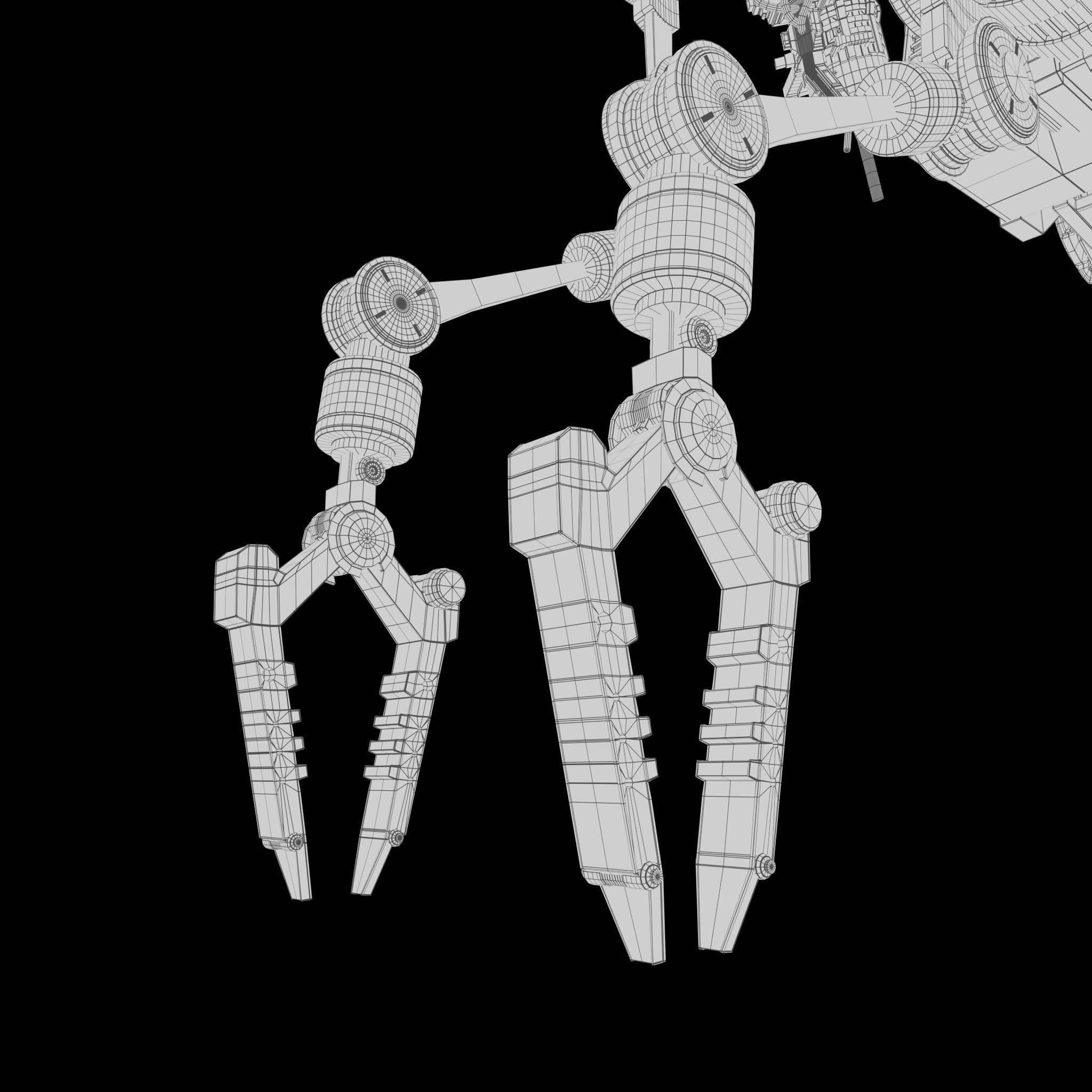 Robotic arm - sci fi arm Low-poly 3D model 3D model_5