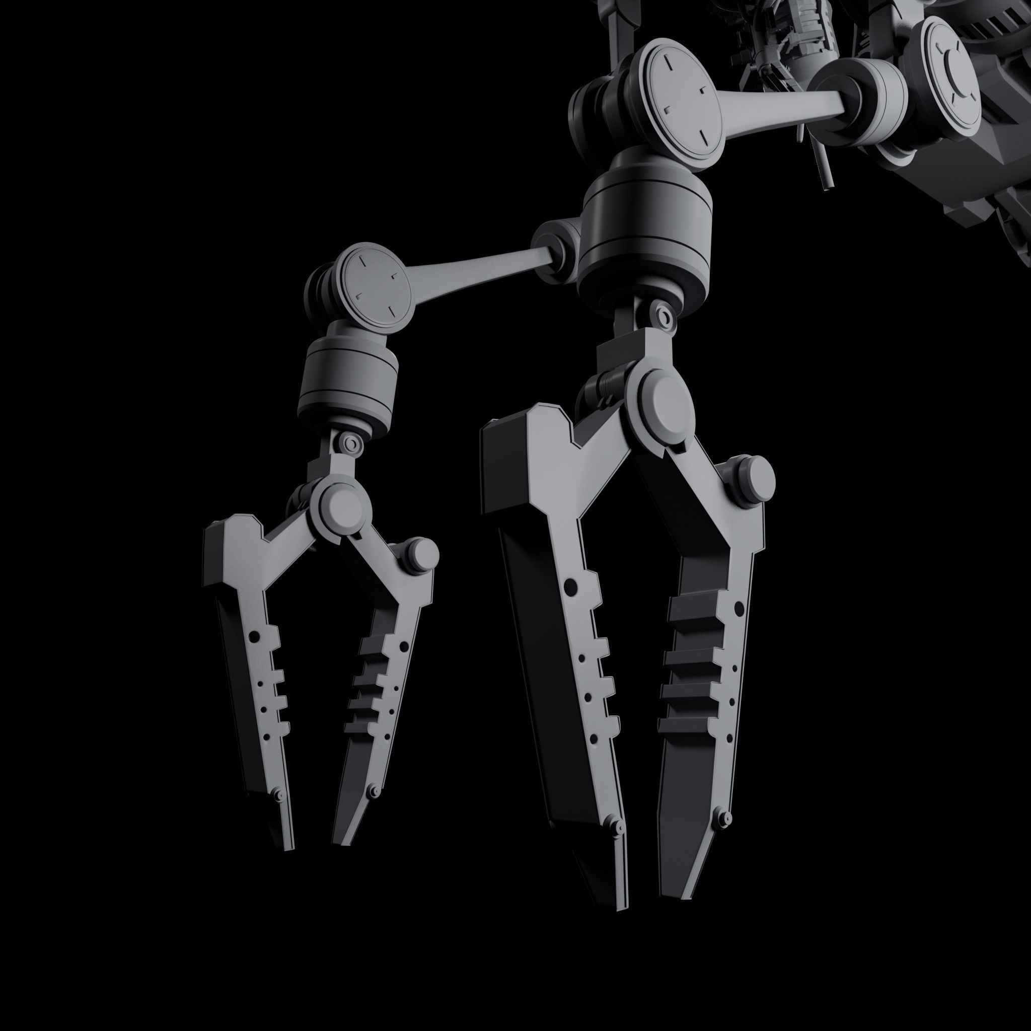 Robotic arm - sci fi arm Low-poly 3D model 3D model_1