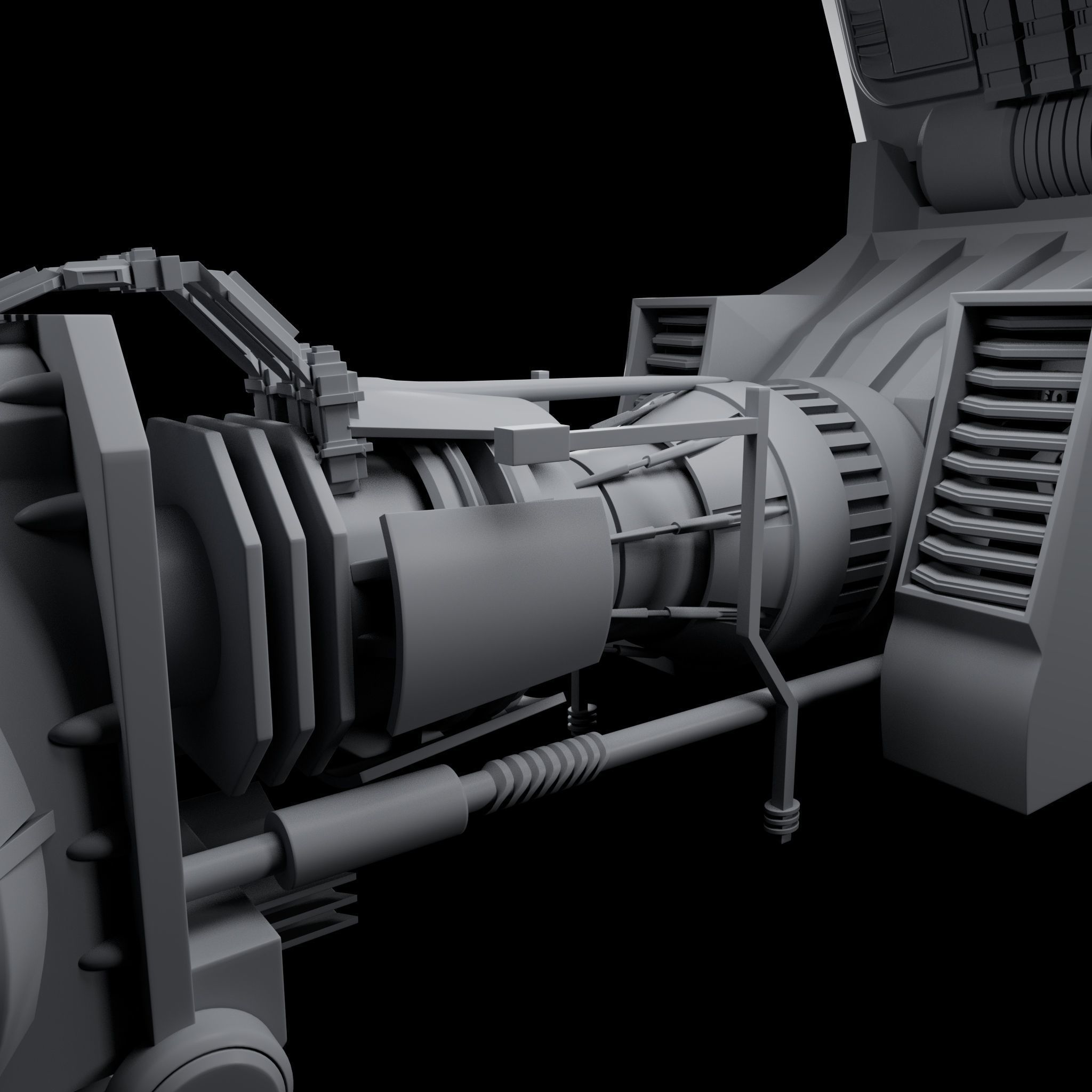 Robotic arm - sci fi arm Low-poly 3D model 3D model_3