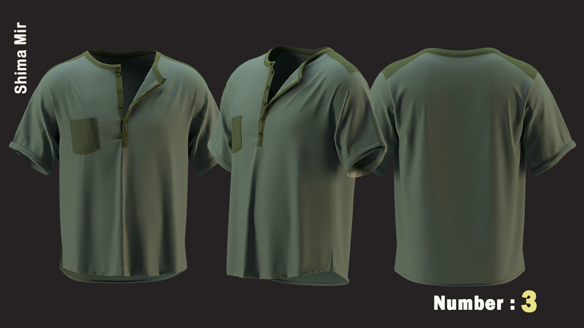 10 Men T-shirt  - ZPRJ - FBX - OBJ - MTL-  MAX-  TEXYURES 3D model_3