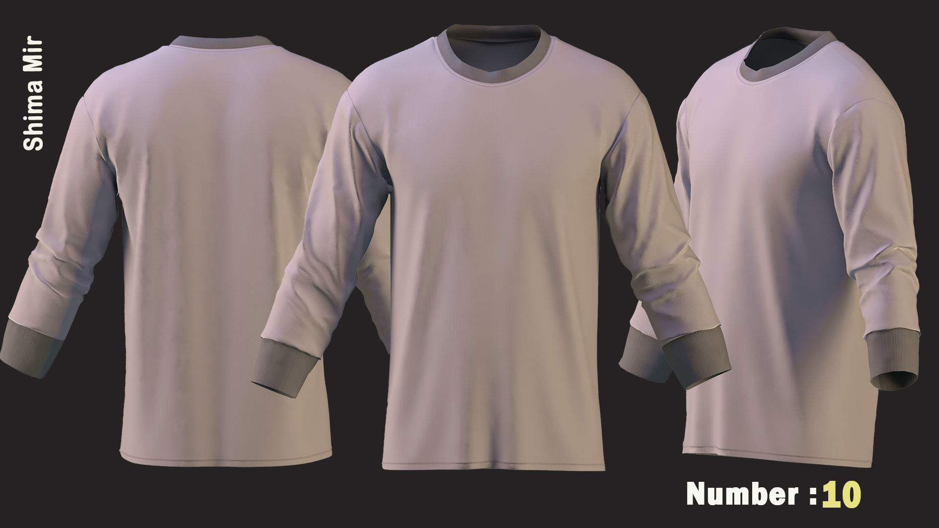 10 Men T-shirt  - ZPRJ - FBX - OBJ - MTL-  MAX-  TEXYURES 3D model_10