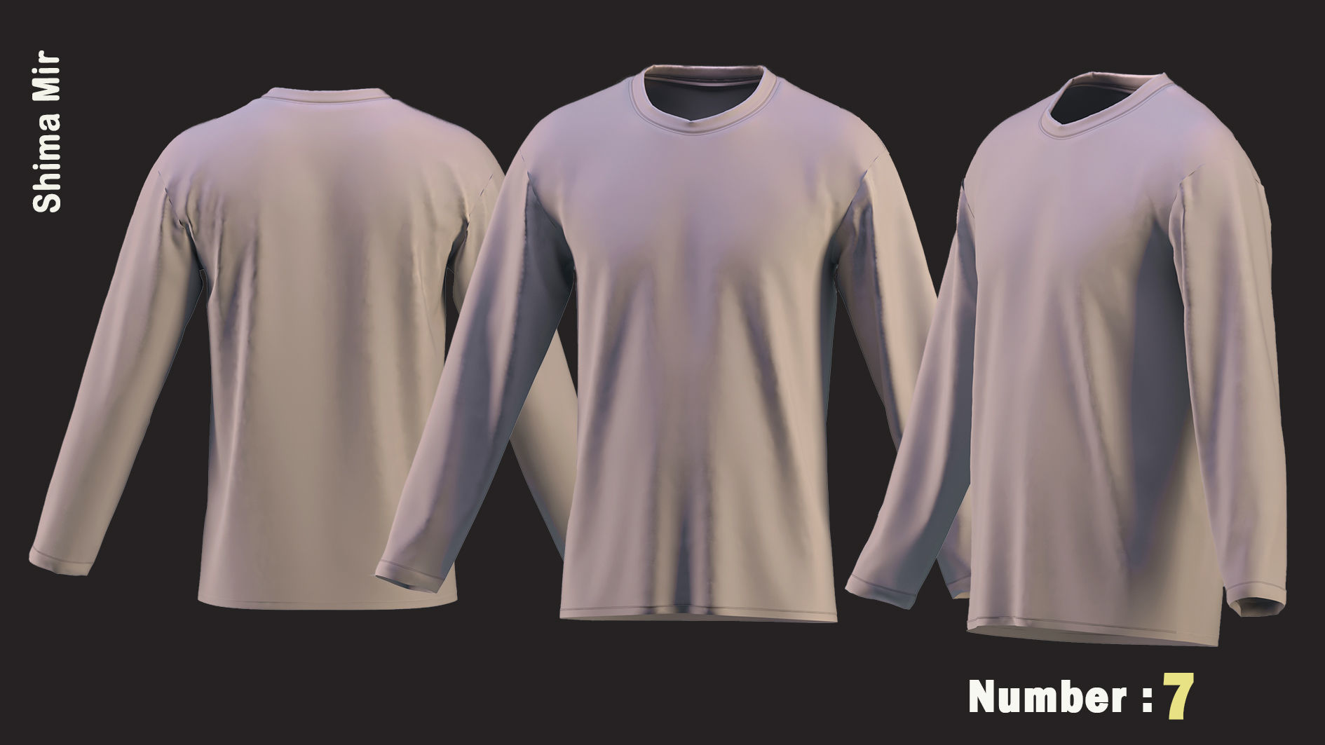 10 Men T-shirt  - ZPRJ - FBX - OBJ - MTL-  MAX-  TEXYURES 3D model_7