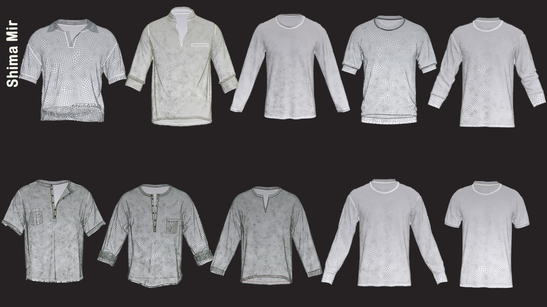 10 Men T-shirt  - ZPRJ - FBX - OBJ - MTL-  MAX-  TEXYURES 3D model_11