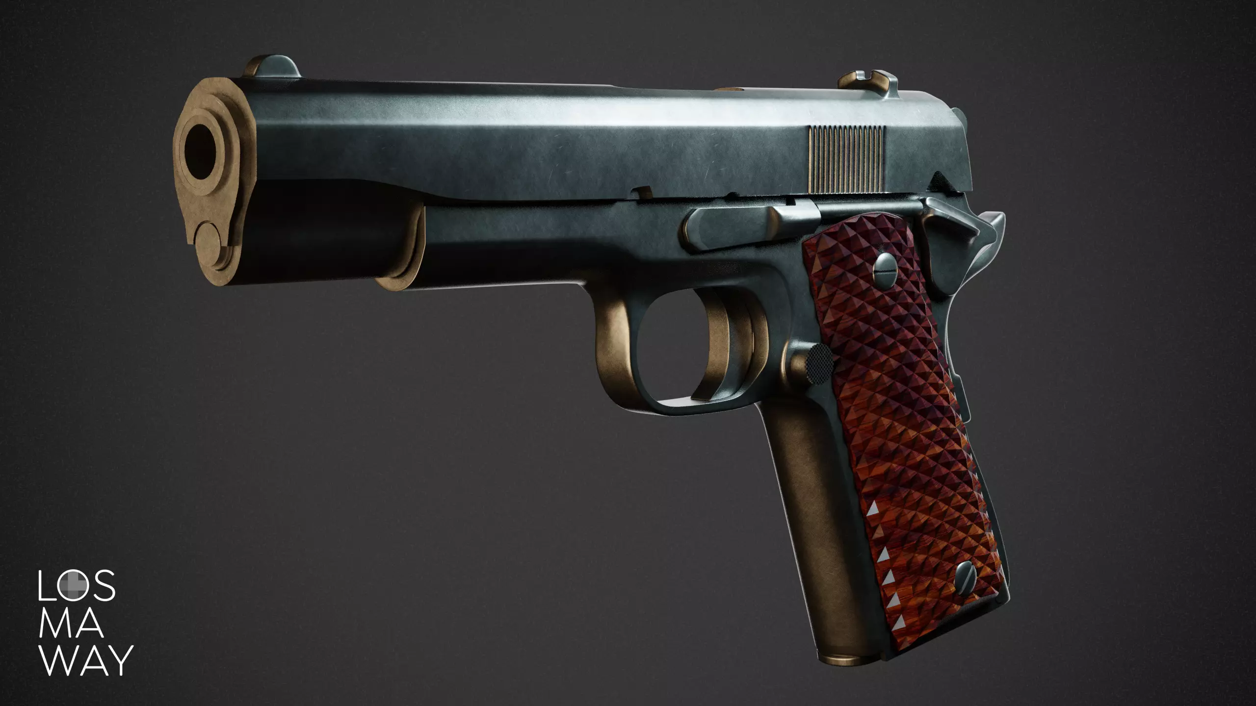 M1911 PISTOL FIREARM 3D model_0