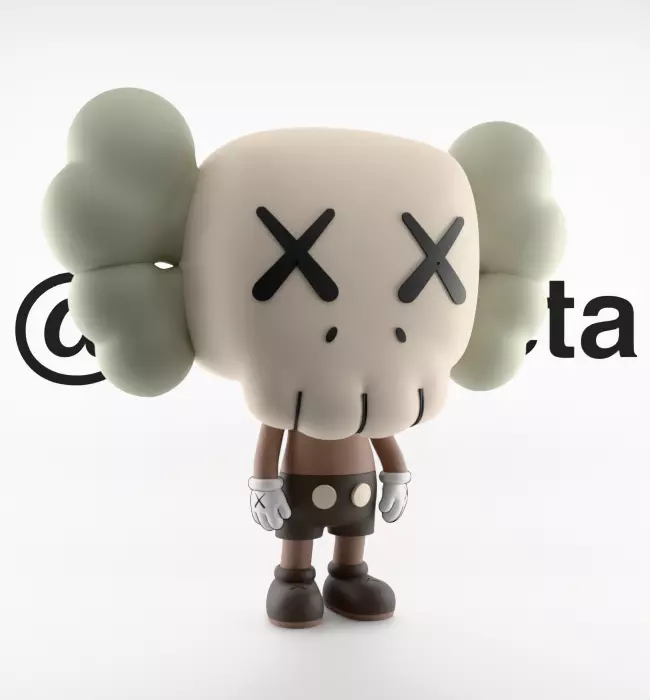 Kaws Companion Funko Pop Textured Low-poly 3D model_35