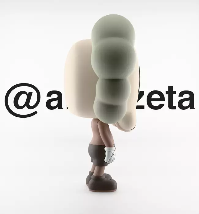 Kaws Companion Funko Pop Textured Low-poly 3D model_27