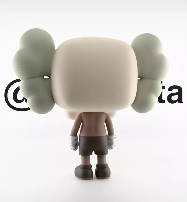Kaws Companion Funko Pop Textured Low-poly 3D model_18