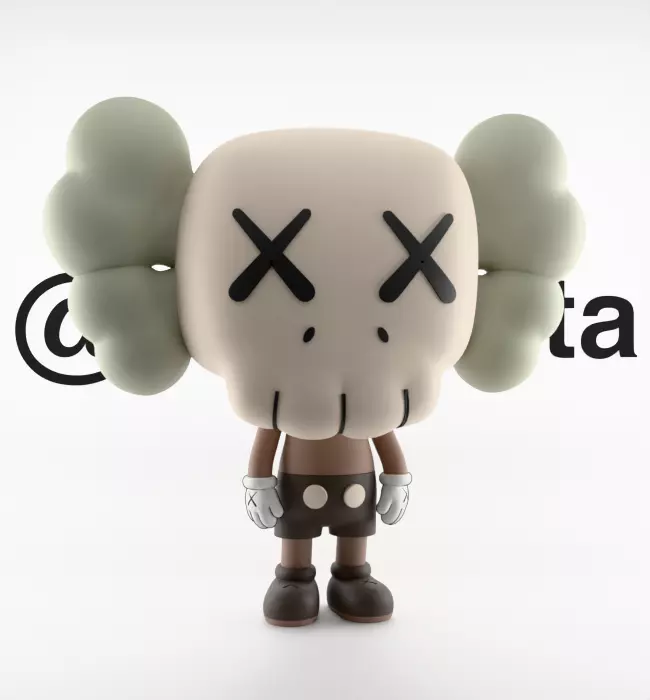 Kaws Companion Funko Pop Textured Low-poly 3D model_36