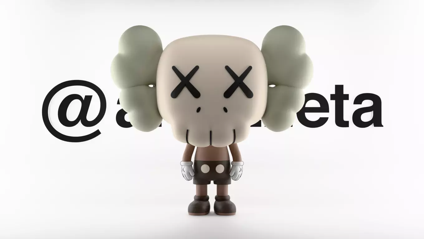 Kaws Companion Funko Pop Textured Low-poly 3D model_0