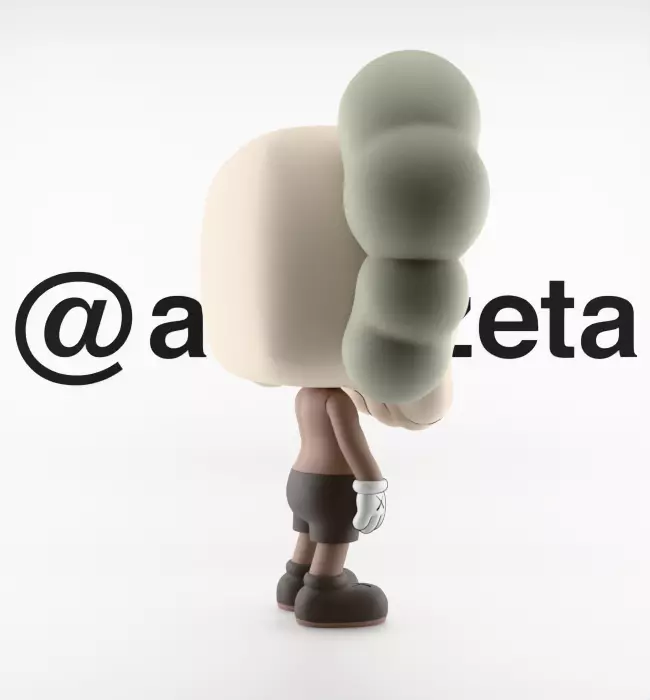 Kaws Companion Funko Pop Textured Low-poly 3D model_26