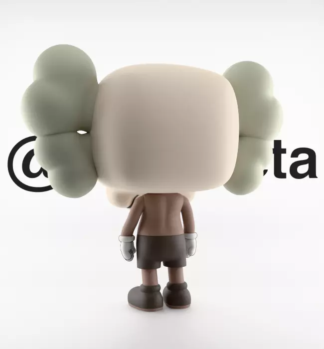 Kaws Companion Funko Pop Textured Low-poly 3D model_17