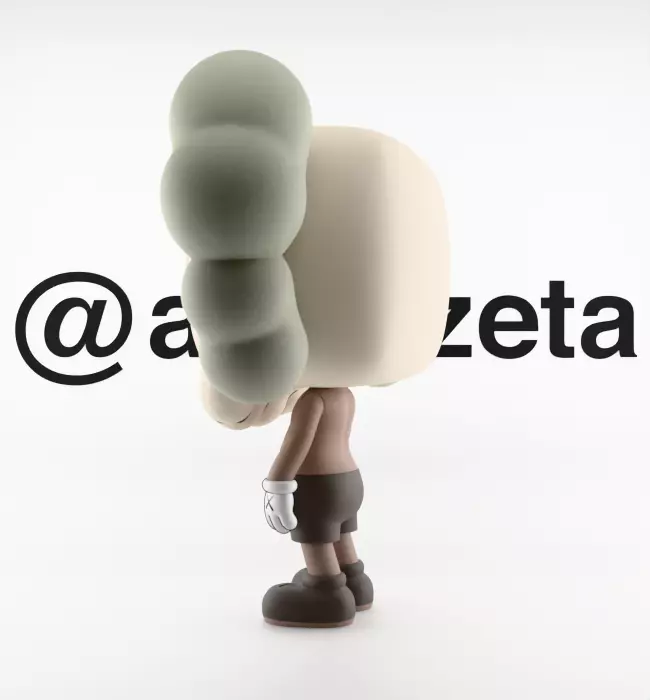 Kaws Companion Funko Pop Textured Low-poly 3D model_12