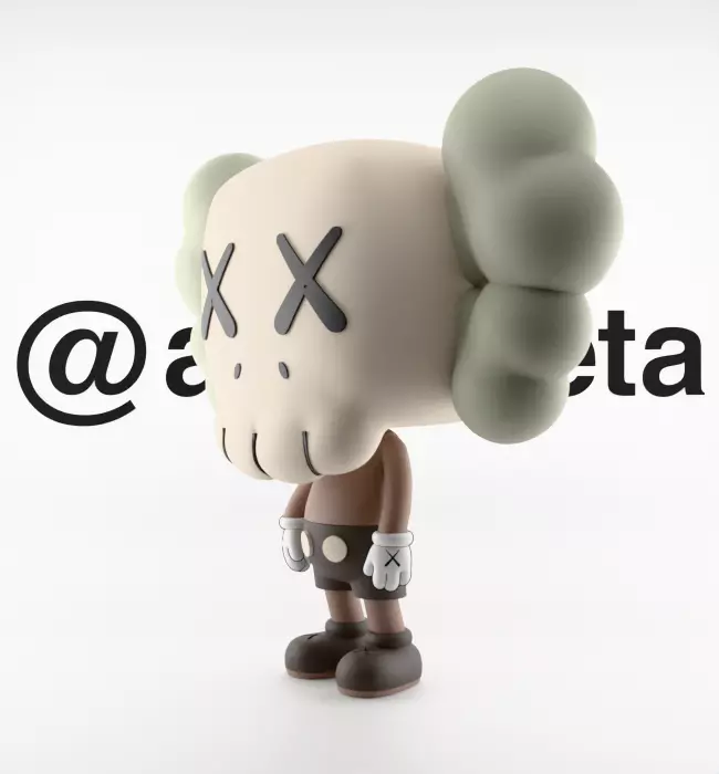 Kaws Companion Funko Pop Textured Low-poly 3D model_6