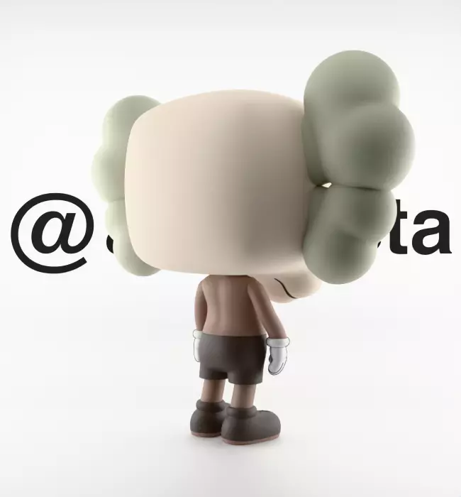 Kaws Companion Funko Pop Textured Low-poly 3D model_23