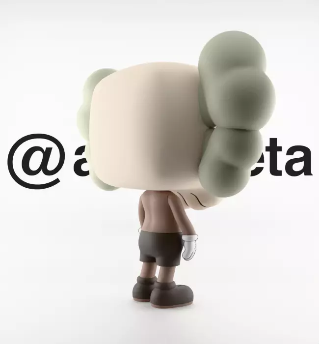 Kaws Companion Funko Pop Textured Low-poly 3D model_24