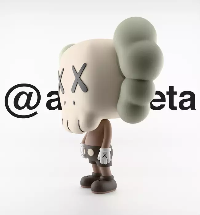 Kaws Companion Funko Pop Textured Low-poly 3D model_7