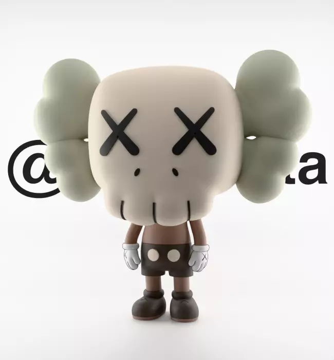 Kaws Companion Funko Pop Textured Low-poly 3D model_2