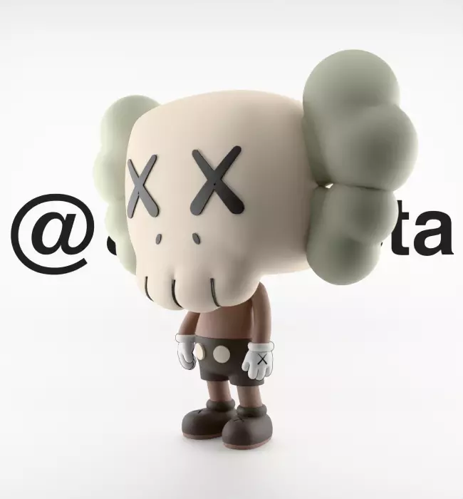 Kaws Companion Funko Pop Textured Low-poly 3D model_5