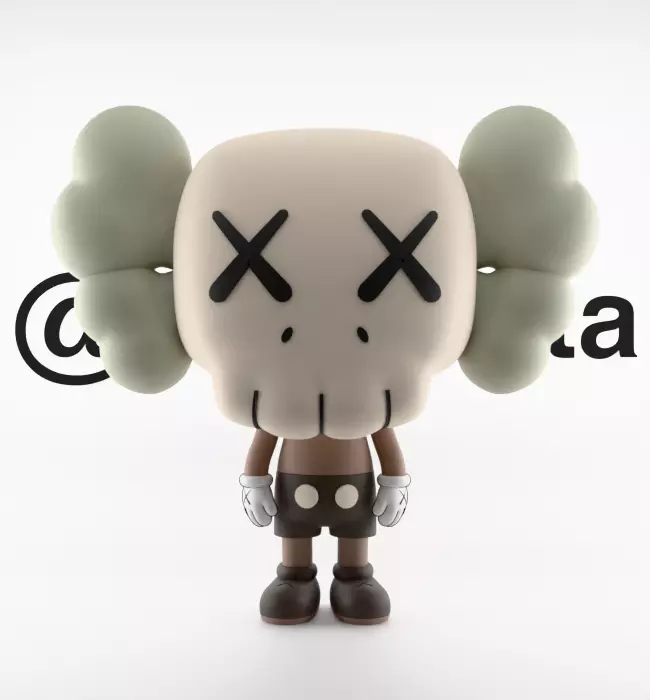 Kaws Companion Funko Pop Textured Low-poly 3D model_1