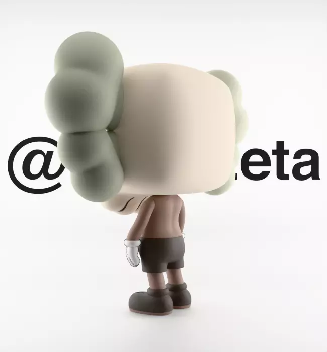 Kaws Companion Funko Pop Textured Low-poly 3D model_14