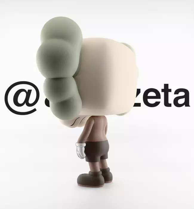 Kaws Companion Funko Pop Textured Low-poly 3D model_13