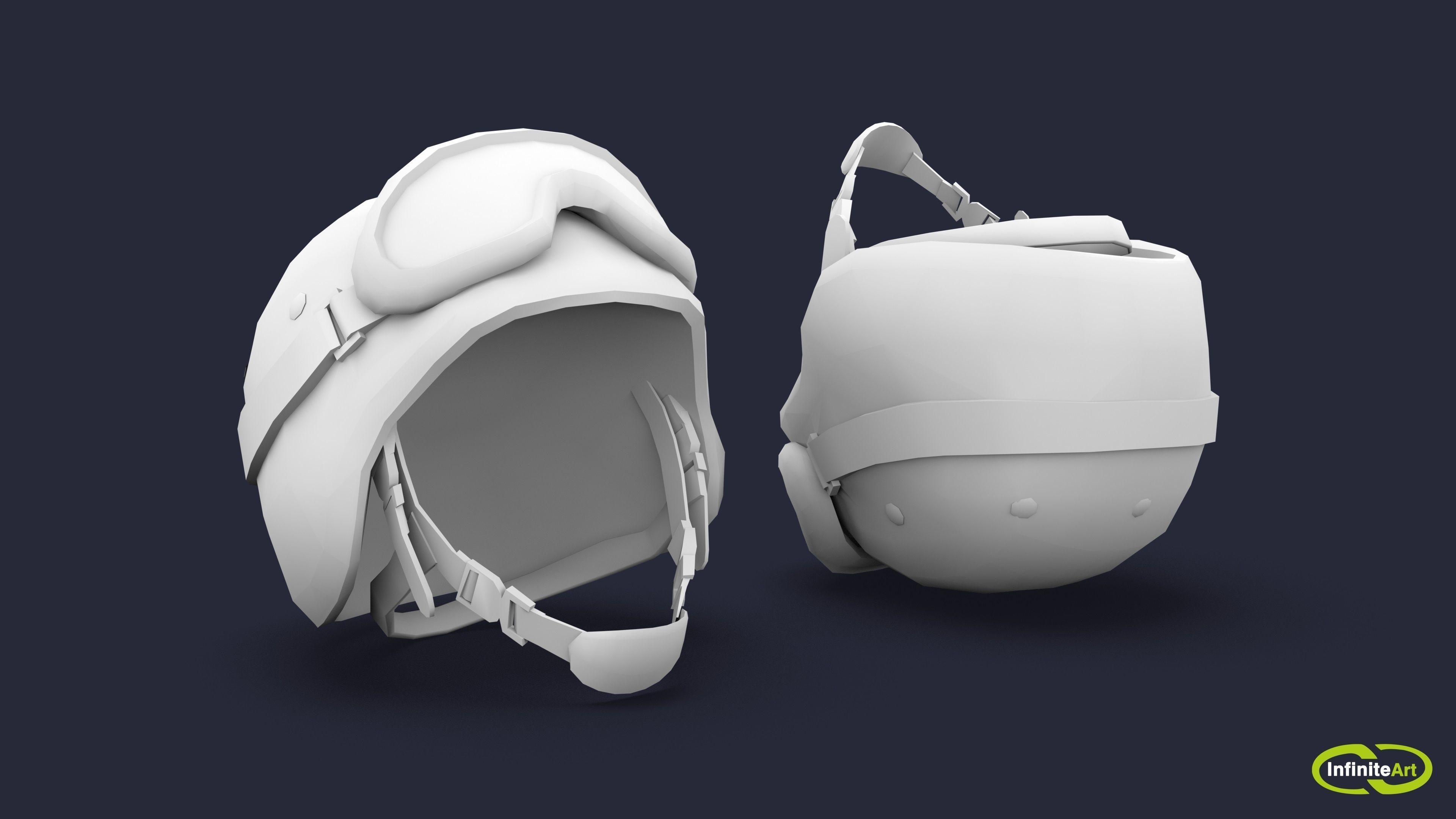Helmet Low-poly 3D model_2