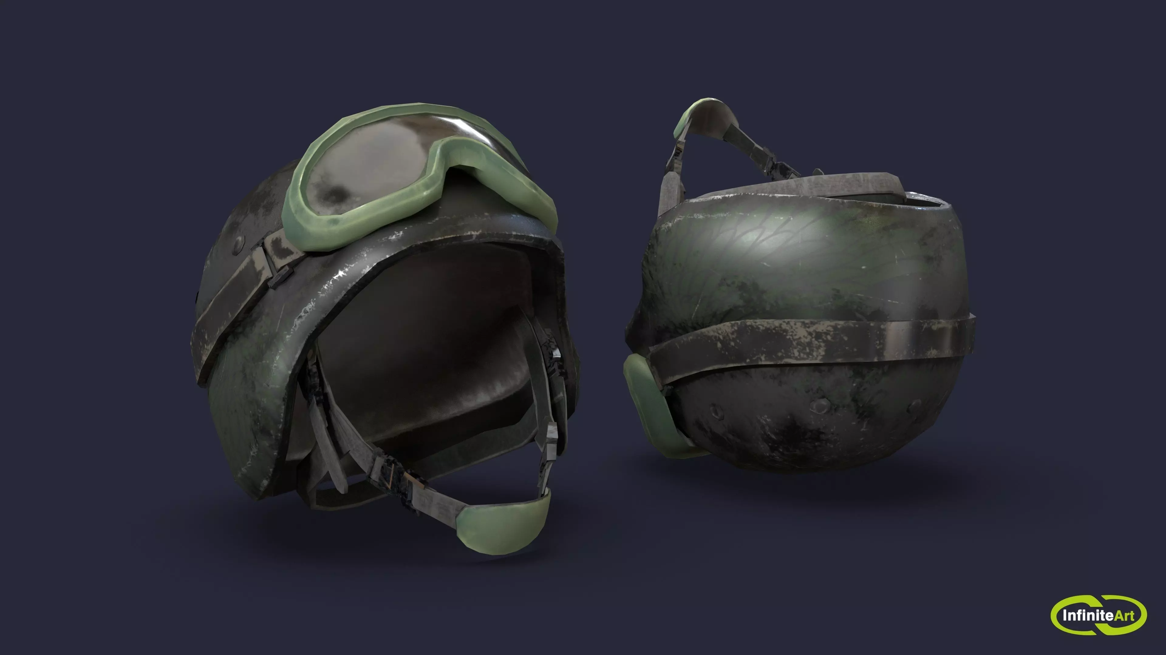 Helmet Low-poly 3D model_0