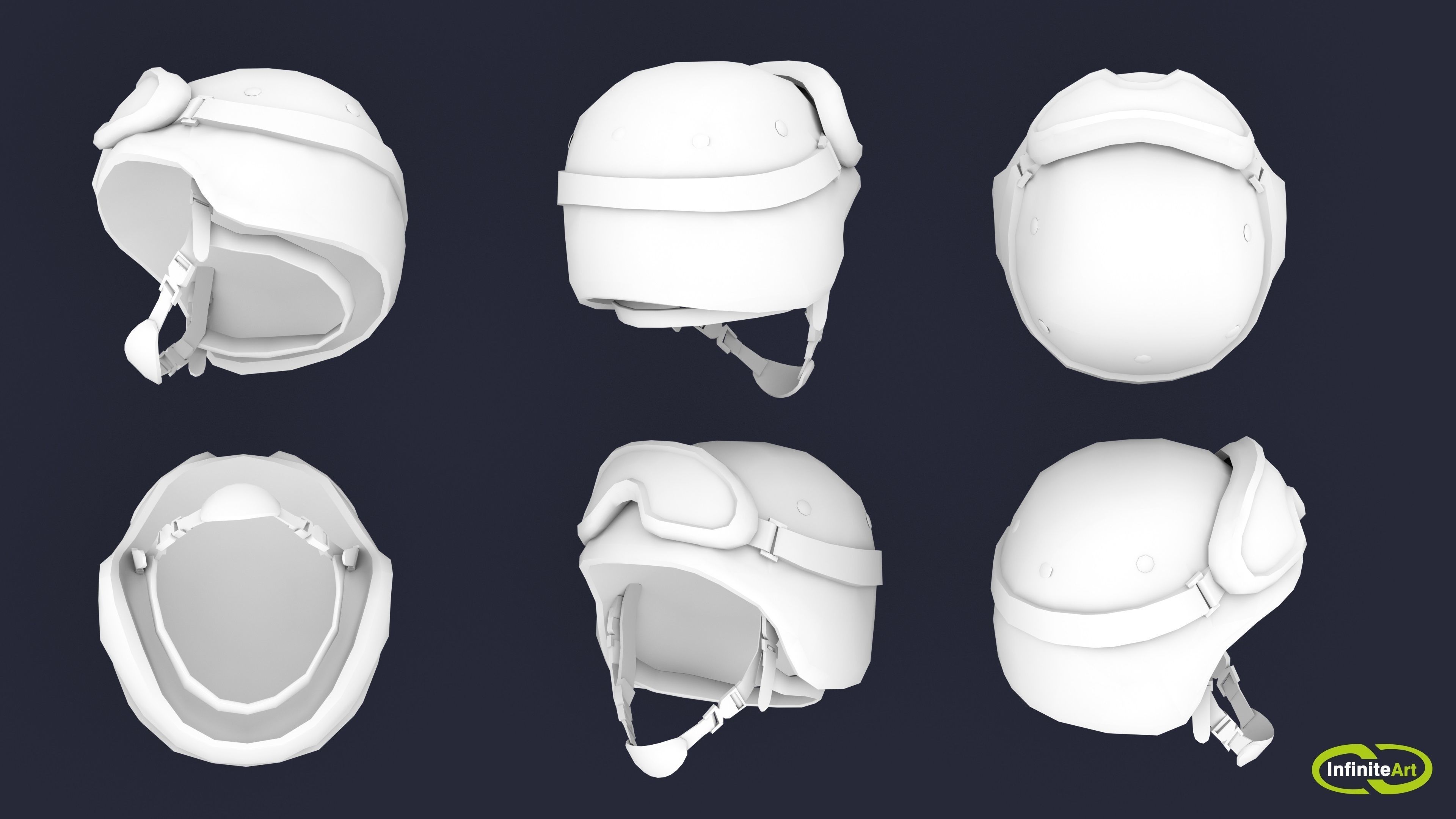 Helmet Low-poly 3D model_4