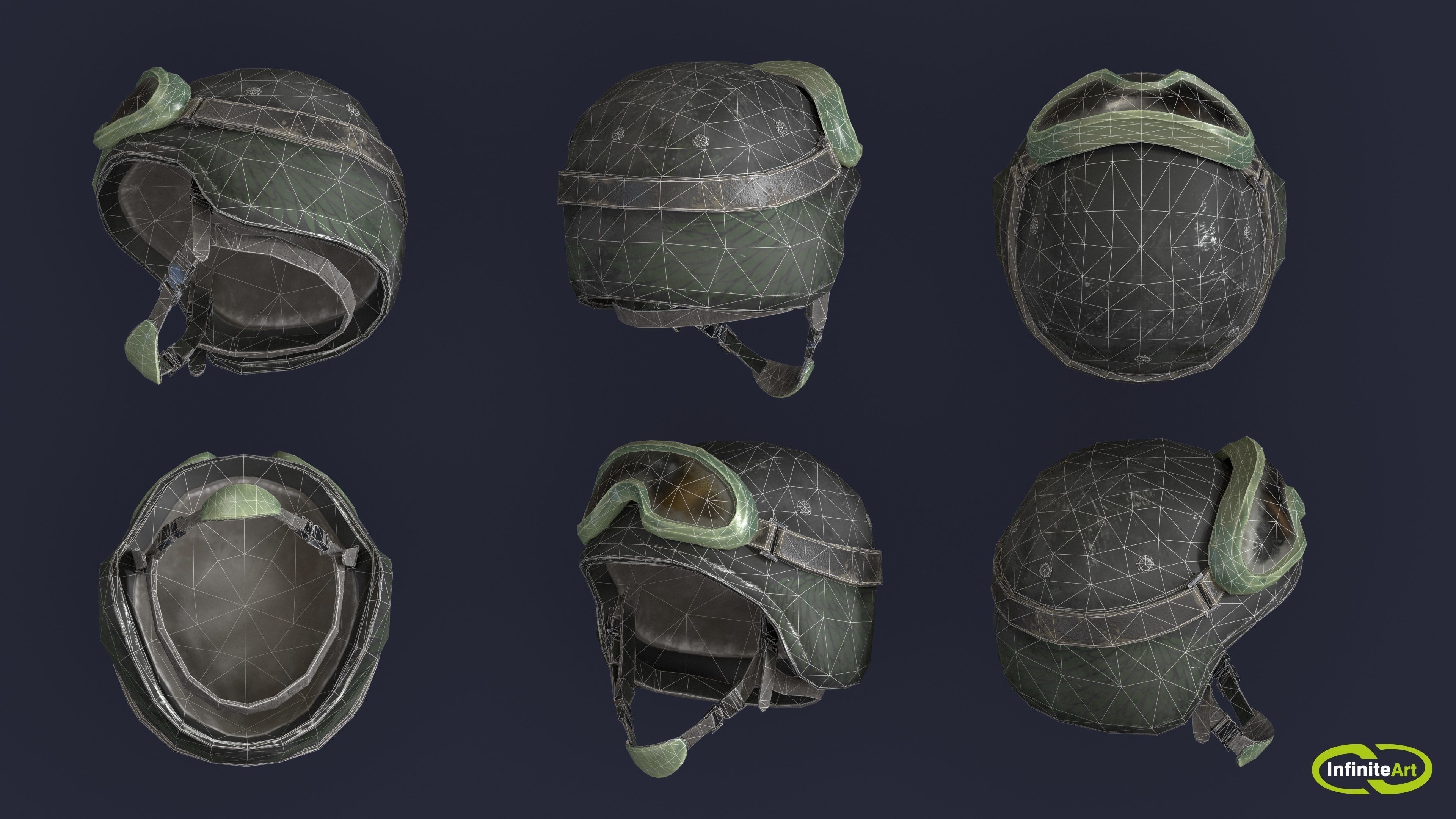 Helmet Low-poly 3D model_6