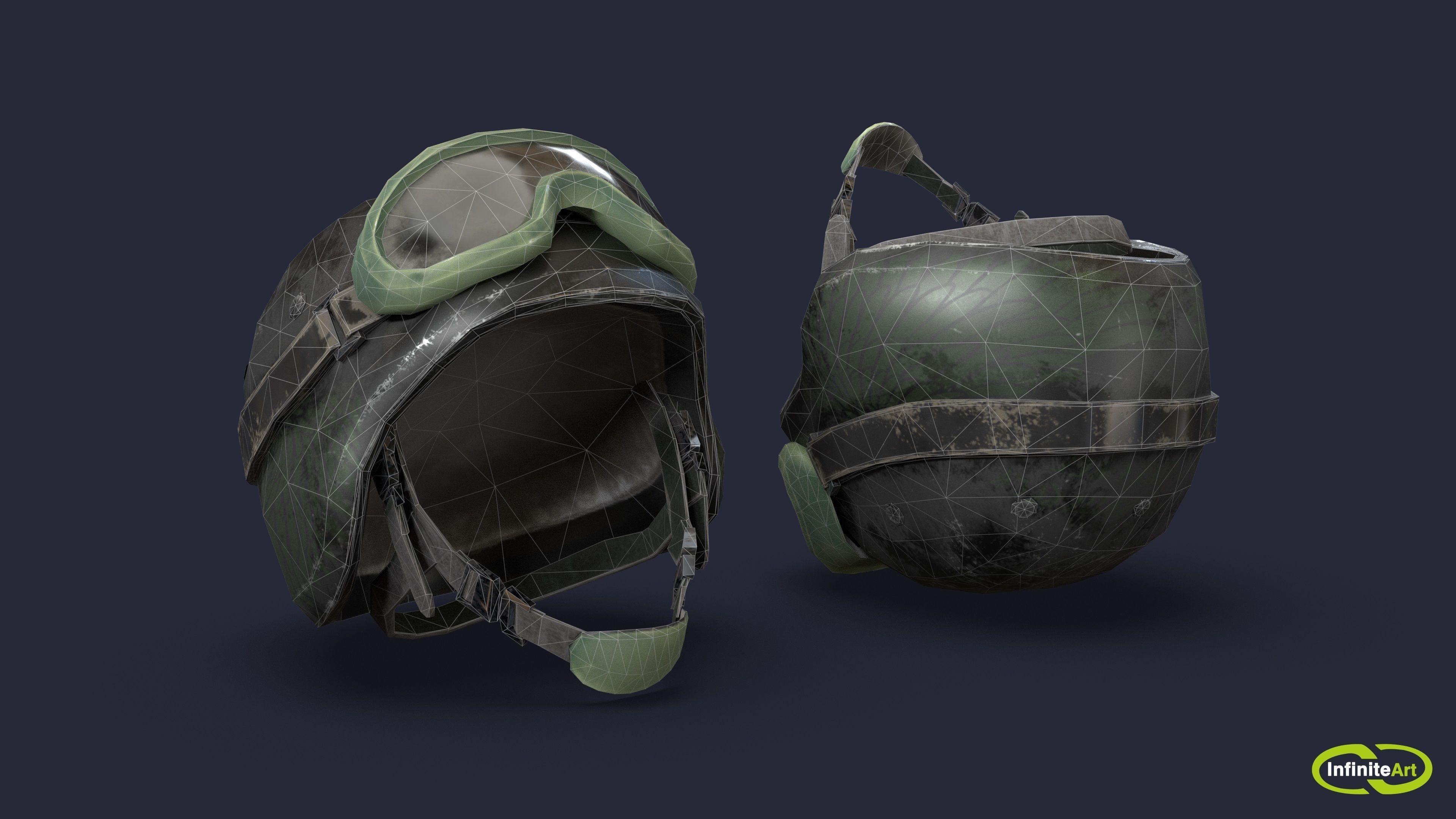 Helmet Low-poly 3D model_3