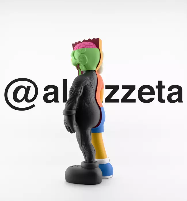 Kaws Bart Simpson x Bart Simpson Flayed Open Textured Low-poly 3D model_7