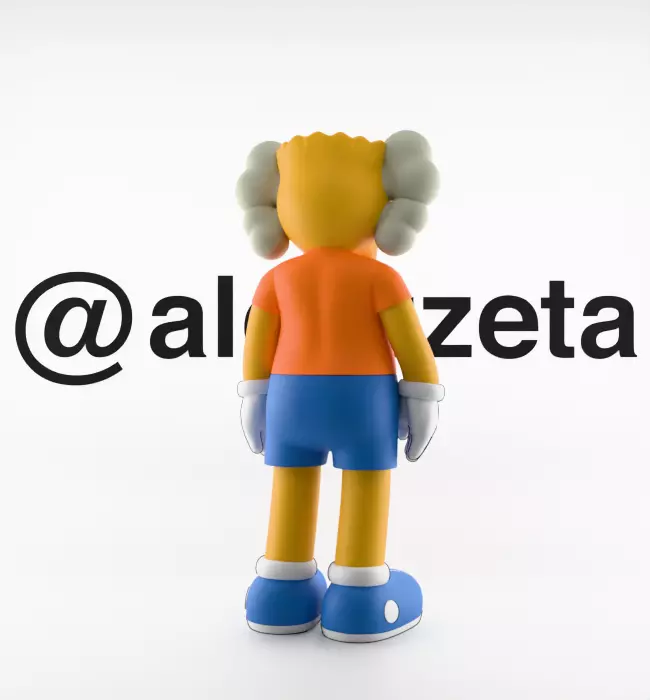 Kaws Bart Simpson x Bart Simpson Flayed Open Textured Low-poly 3D model_29