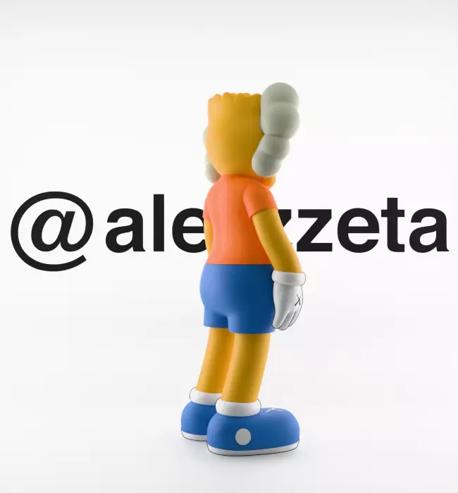 Kaws Bart Simpson x Bart Simpson Flayed Open Textured Low-poly 3D model_31